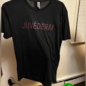 Next Level Apparel Black Short Sleeve Tee with Pink Studded JUVÉDERM Logo